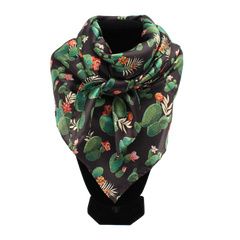 M&F Ladies Cactus Black Silk Wild Rag Scarf 0908201