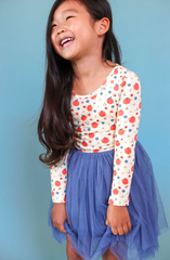Long Sleeve Tulle Bamboo Tutu Dress (Apple)