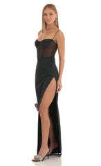 Corset Maxi Dress in Black