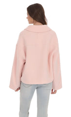 Fuzzy Zip-Up Jacket in Pink