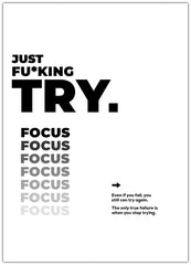 Just f*cking try Plakat