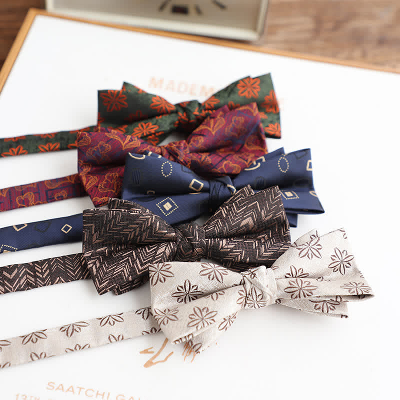 Vintage-Fliege mit Blumenmuster für Herren-Hochzeitsanzug