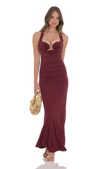 Sunny Two Piece Maxi Dress in Maroon