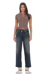 Low Rise Cross Jeans in Dark Wash