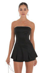 Rhinestone Romper in Black