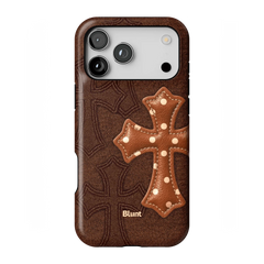 Brown Polka Cross iPhone Case