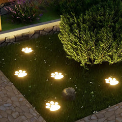LumiPfote Solarleuchte Pfotenform LED warmweiß Garten