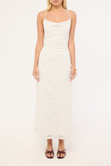 Luck & Trouble Celeste Lace Midi Dress White