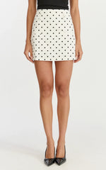 Eloise Skort - A Line Skort in White Polka Dot