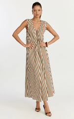 Raye Midi Dress - Sleeveless Dress in Chocolate