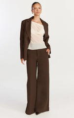 Milla Top - Georgette Asymmetric Draped Top in Cream