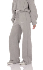 Fleece Straight Sweatpants in Grey