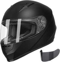GLX GX11 Compact Full Face Motorcycle Helmet w/ Tinted Visor, DOT | The Art of Snug Comfort, Streamlined