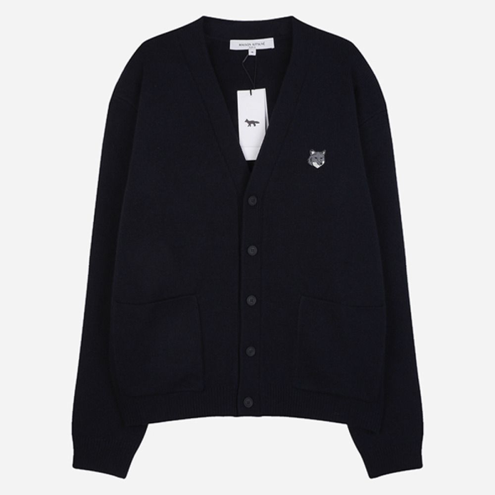 Maison Kitsune Fox Head Milano Ramswool Cardigan Navy PM00510KT1180 0413 149961997