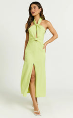 Amalie The Label - Levine Halter Front Cut Out Midi Dress - In Citrus
