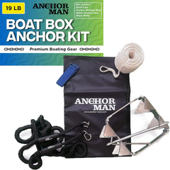 Anchor-Man Box Anchor Kit 19 lbs / 25 lbs - Ultimate Boat Anchor Kit, Hot Dipped Galvanized 9 Gauge Steel Boat Anch