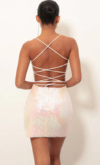 Sequin Dress in Pink Iridescent