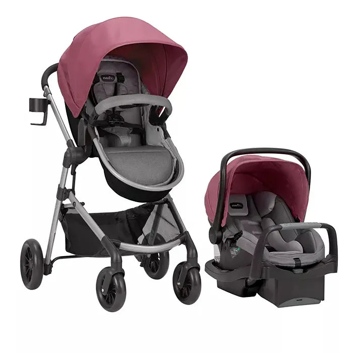 Pivot Modular Travel System with LiteMax Infant Car Seat with Anti-Rebound Bar - Dusty Rose