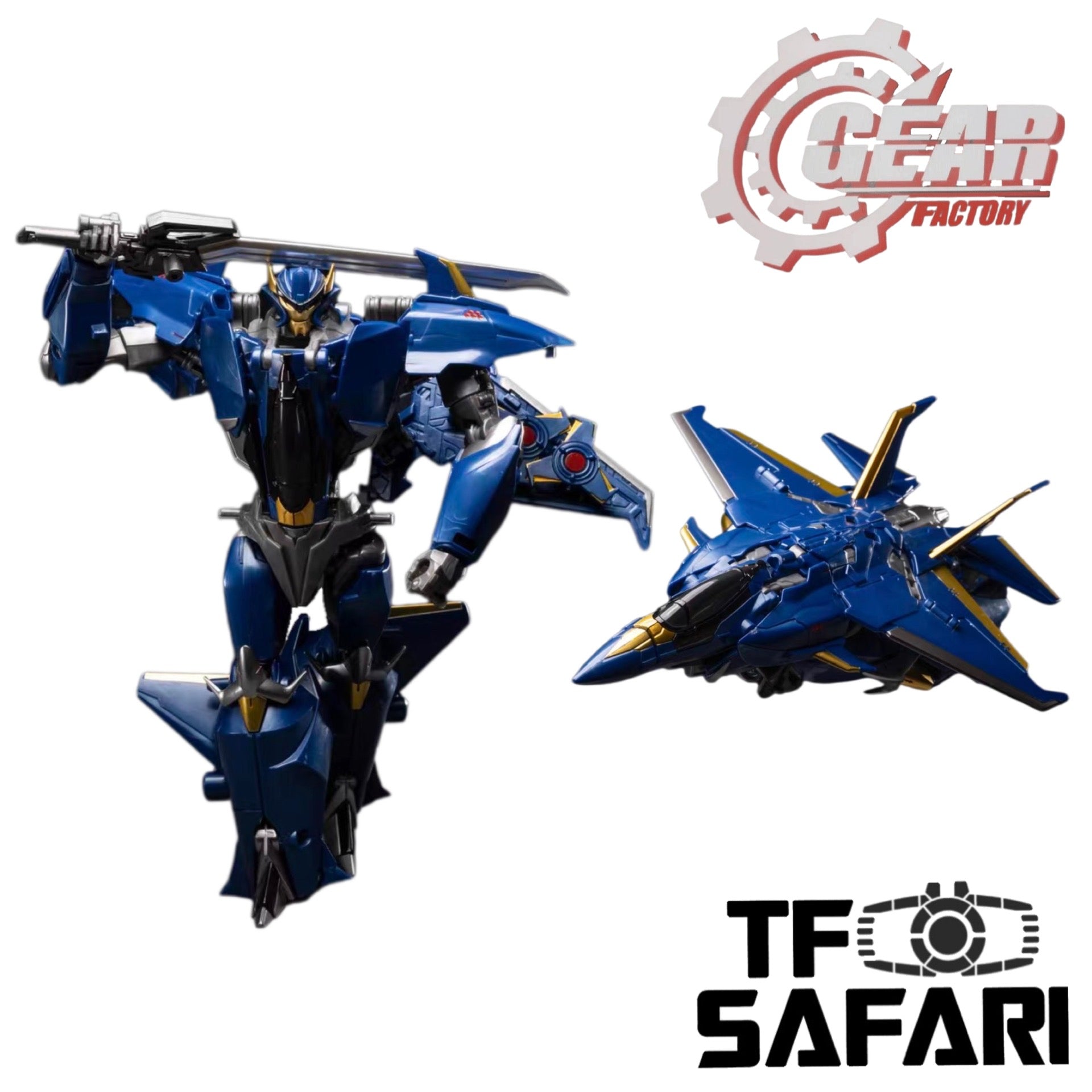 Gear Factory (Aka APC Toys) GF03 GF-03 (APC012) Gale / Bolt Blue Airfighter ( Modified TFP AM-22 Dreadwing)