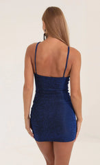 Knit Underwire Bodycon Dress in Blue