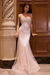 FRINGE EMBELLISHED MERMAID GOWN CDCD866