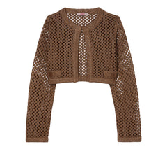 LIU JO Cardigan traforato in viscosa con logo