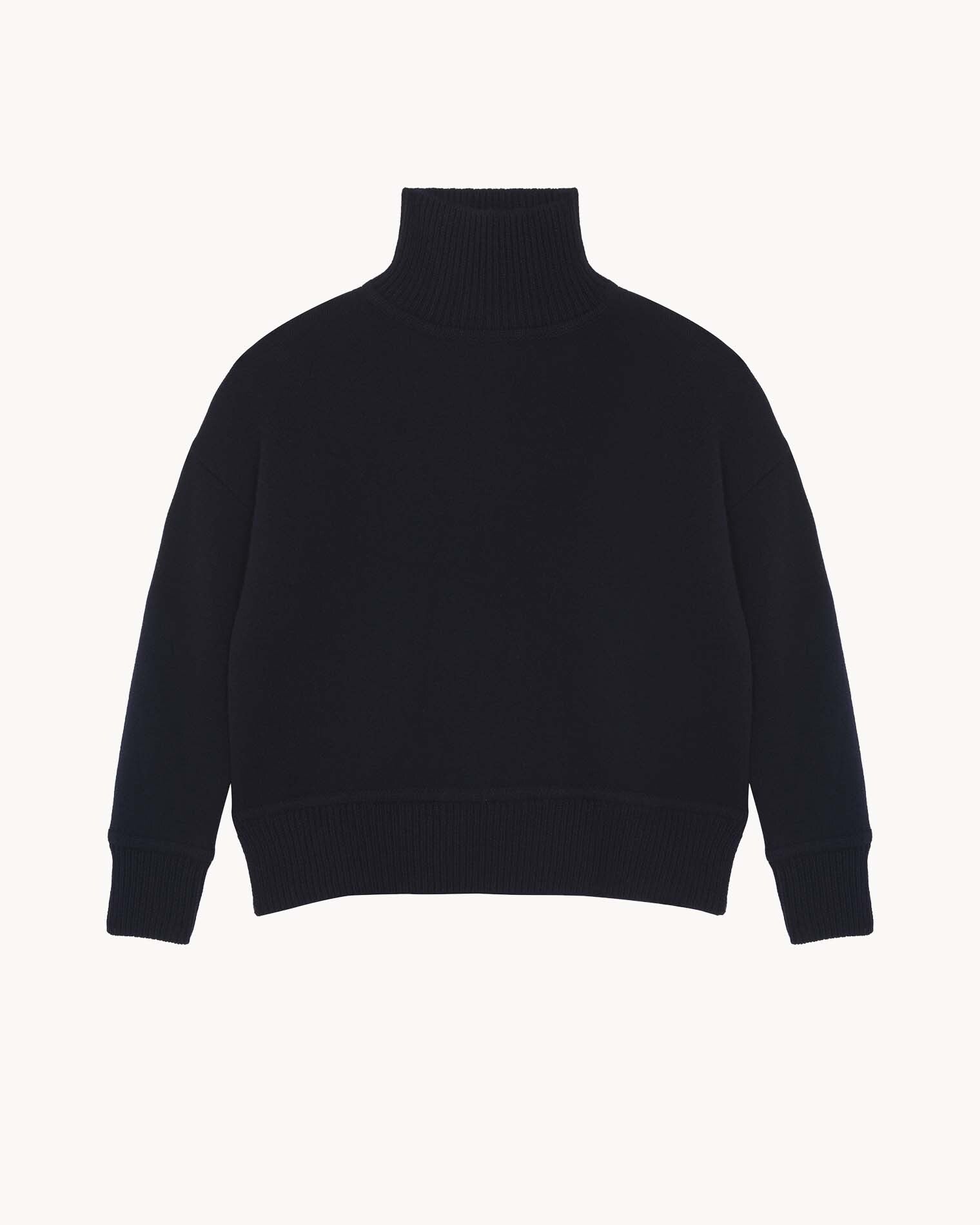 Pull en cachemire bleu pour femme - Kujten packshot