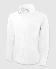 Black n Bianco Boys' White Oxford Long Sleeve Dress Shirt