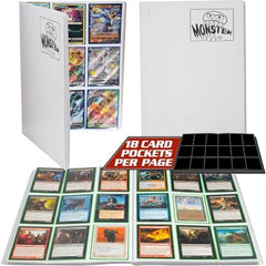 Binder: 9-Pocket Monster Matte White Binder with White Pages