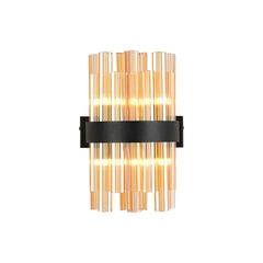 Melville 4 Light G9, Wall Light, Satin Black / Amber