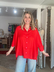 IYKYK Blouse | Tomato Red