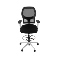 <tc>Ahrend</tc>: Silla de Dibujante Tipo 160 en Tela Negra - Base Blanca - Reacondicionada