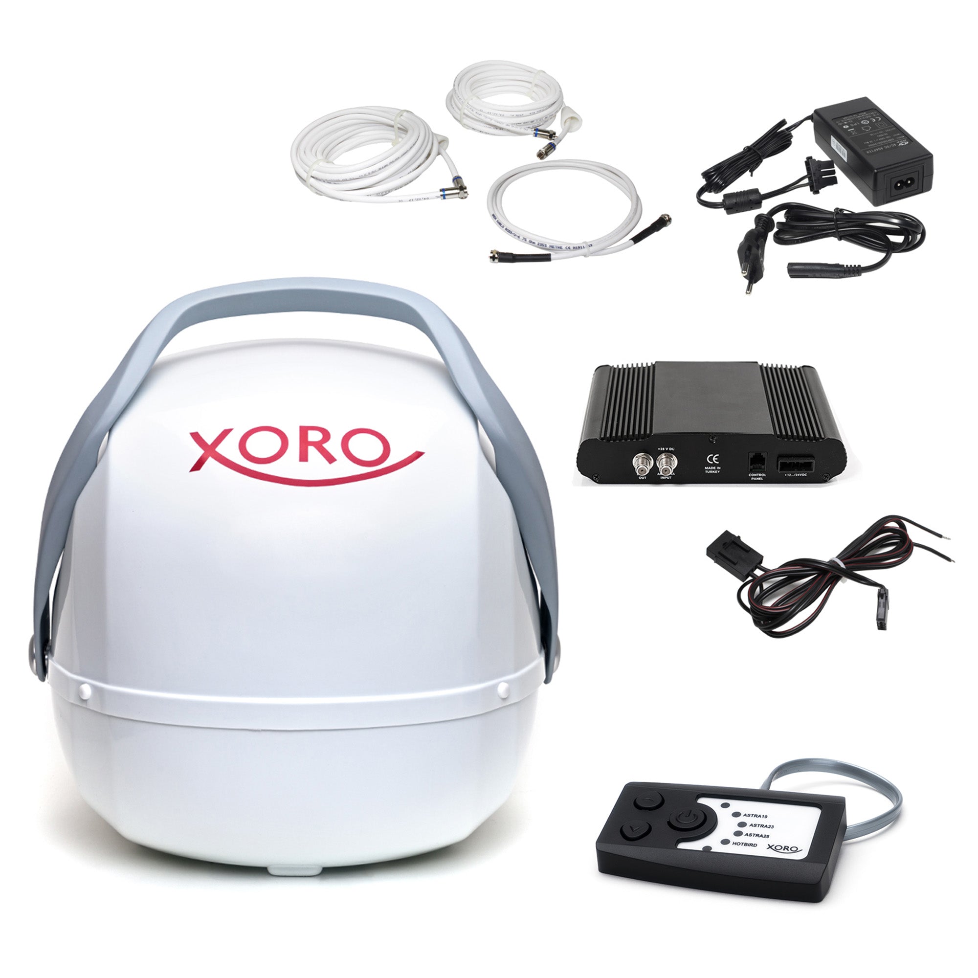 Tragbare vollautomatische Sat Anlage Xoro MPA 38 für Camping Wohnmobil mobile SAT Antenne