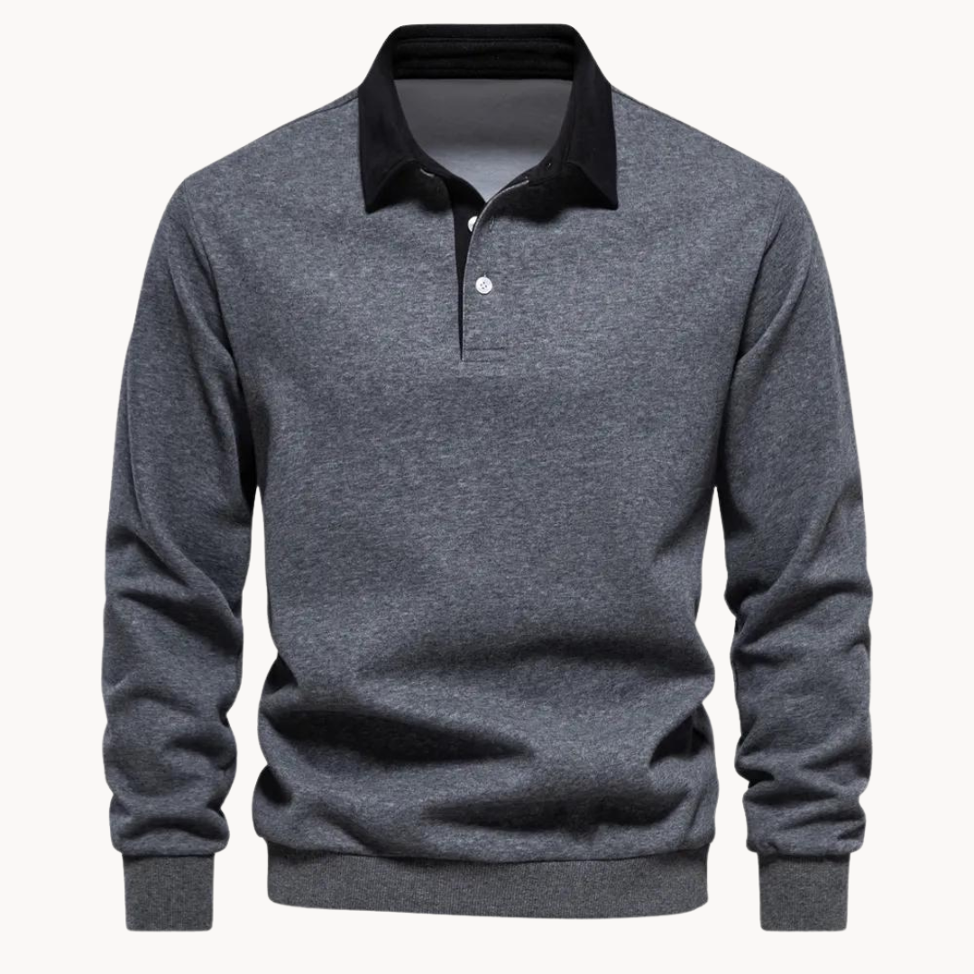 Pull à capuche décontracté pour homme avec col polo - BerlinGlamour
