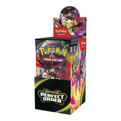 Pokémon Mega Evolution Perfect Order half booster display box featuring Mega Zygarde ex artwork.