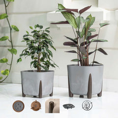 Frida Eco Square Pot Concrete Effect