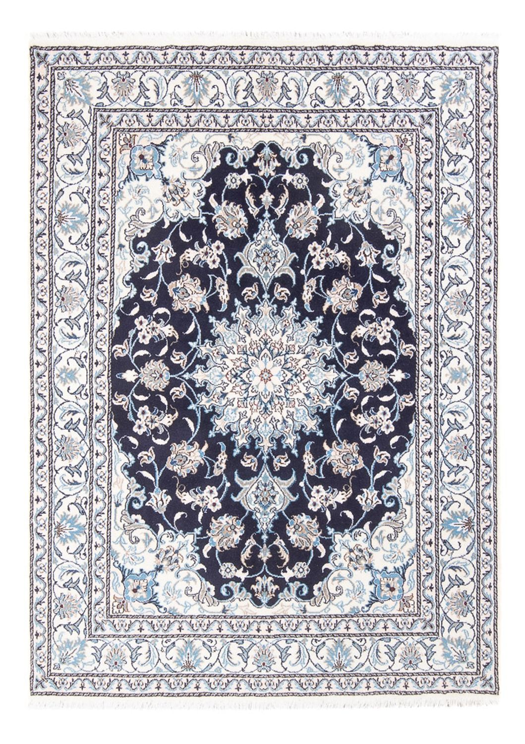 Perserteppich - Nain - Royal - 198 x 150 cm - dunkelblau