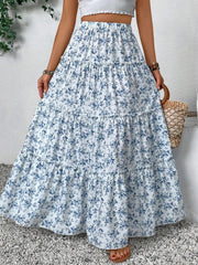 VCAY Women's Fashionable Sweet Ditsy Floral Long Skirt For Summer