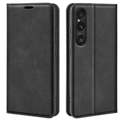 #farbe_schwarz|Das Cover-Discount Sony Xperia 1 VII - Stand Flip Case Hülle in schwarzem Leder ist von vorne und hinten geschlossen und verfügt über einen präzisen Kameraausschnitt für eine stilvolle und schützende Abdeckung Ihres Gerätes.