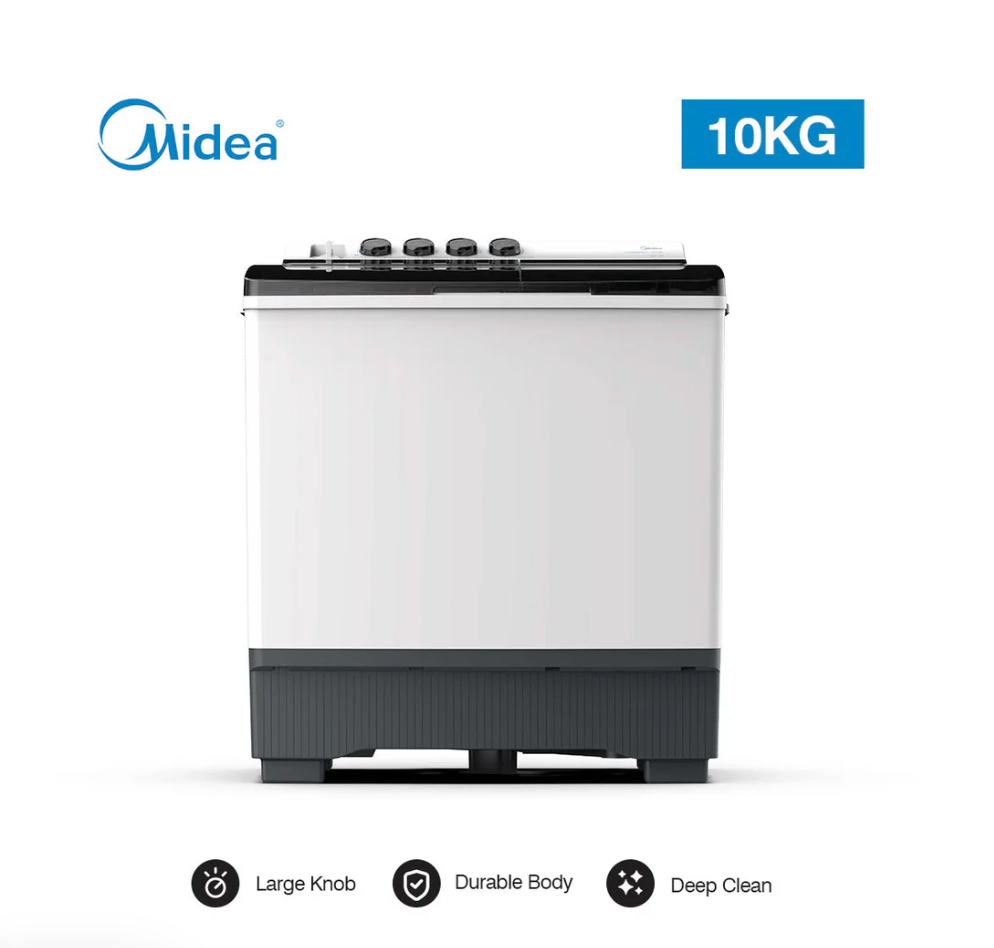 MIDEA MACHINE A LAVER - 10KG - TWIN-TUB - SEMI-AUTO. - BLANC - MT100W100/WG