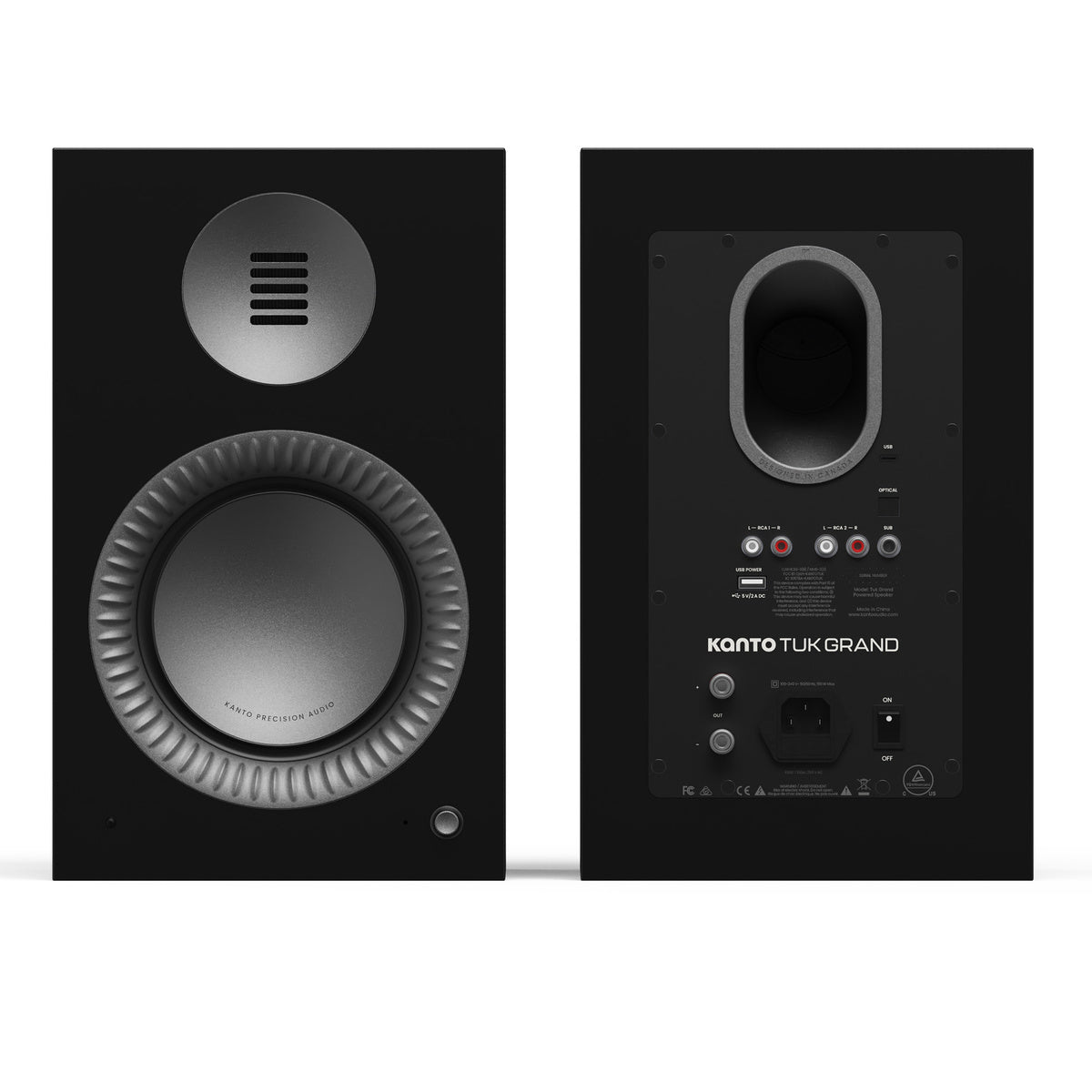 Kanto TUK Grand 320 W Premium Powered Speaker System with Bluetooth® 5.4 - Dual RCA and USB-C Inputs (Pair)