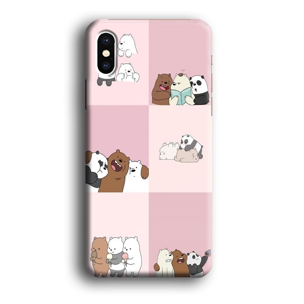 We Bare Bear Daily Life iPhone X Case-Plastic / Full Wrap (3D Case)-Xtracase