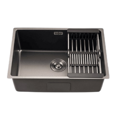 Haustern Nappa Series Nano Stainless Steel Sink Titanium Grey Colour (HT-NAPPA-640-TG)