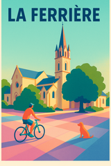 Affiche de La Ferrière - L'ambiance paisible du village à vélo