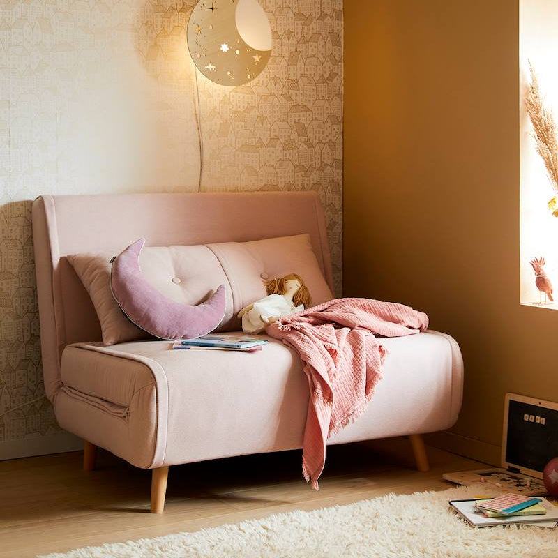 Banquette Convertible VERTBAUDET 1 place vieux rose