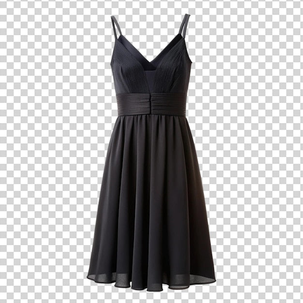 A black dress on a mannequin on transparent background