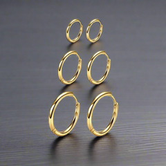 Boucle d’Oreille Homme ANNEAU OR (Paire) - Boucles d’oreilles