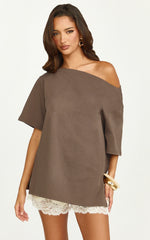 Ruby Top - shirt in Chocolate