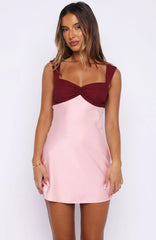 Can't Be Distracted Mini Dress Berry