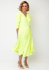 Coco Doll Emo Wrap Dress, Lime Green